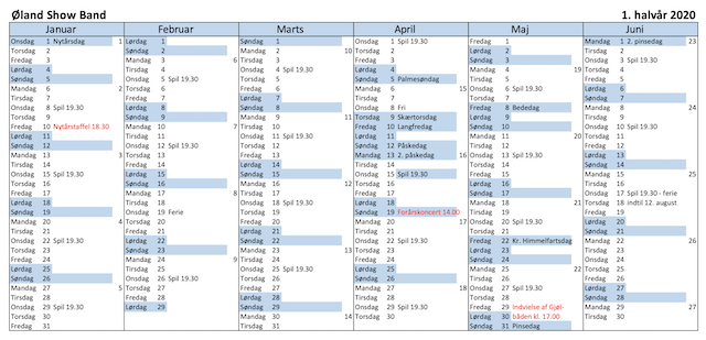 Kalender fra HC